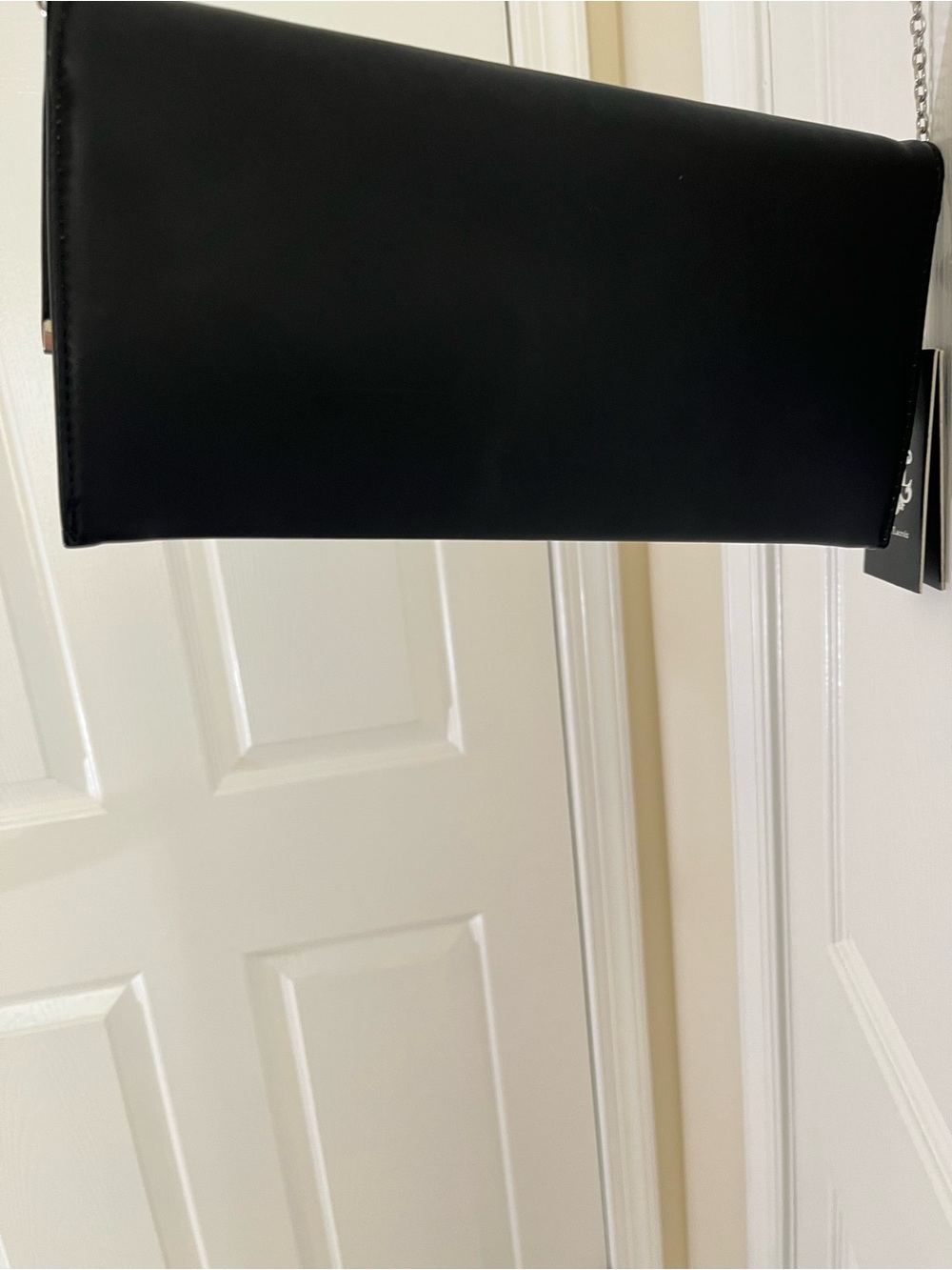 Christian Lacroix Black Clutch with Silver Bar and Chain Strap - Picture 6 of 6